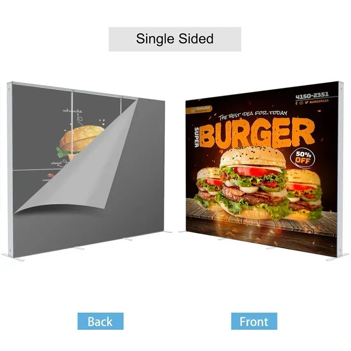 10' SEG backlit fabric display hardware and graphic