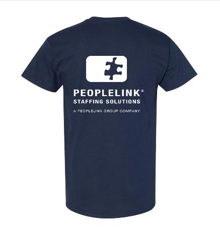 Peoplelink Staffing navy t-shirt back
