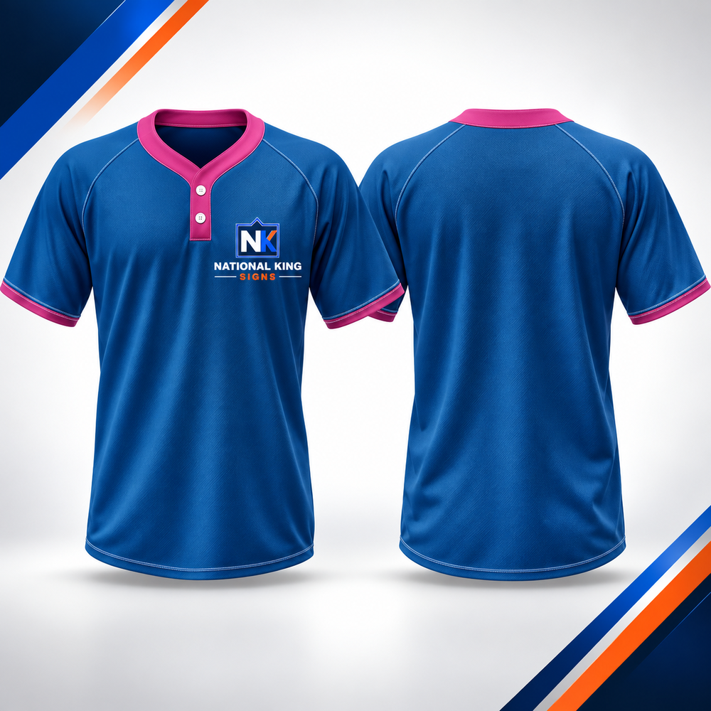 Custom Stretch 2-Button Baseball Jersey by Print Solution Plus in San Diego
