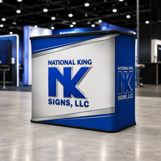 Print Solution Plus branded square cover 1000 x 1000: Custom Event Podium