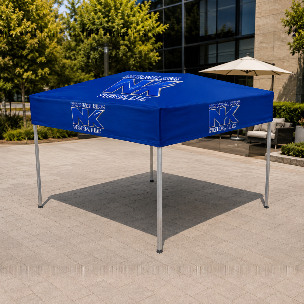 Print Solution Plus branded square cover 1000 x 1000: Premium Aluminum 10' Flat Top Tent Kit, 17" Valance