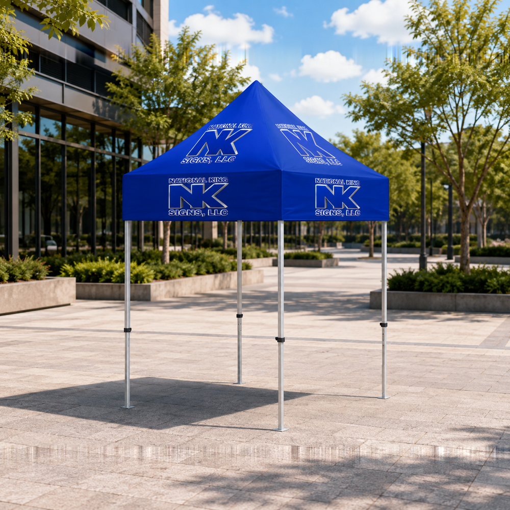 Print Solution Plus branded square cover 1000 x 1000: Premium Aluminum 5' Tent Kit (Full-Bleed Dye Sublimation) 17" Valance