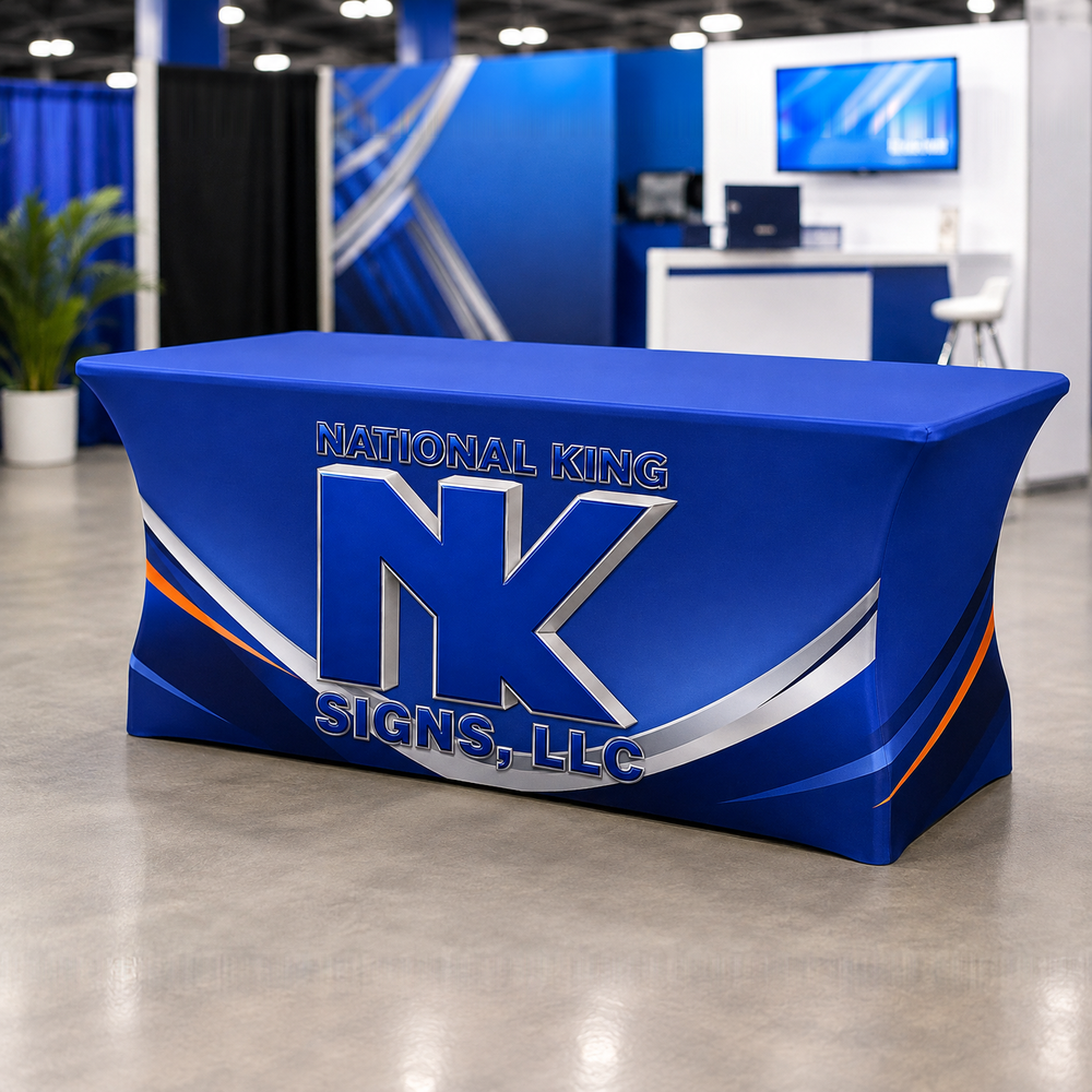 Print Solution Plus branded square cover 1000 x 1000: Premium Stretch Table Cover (Full-Color Dye Sublimation, Full Bleed)