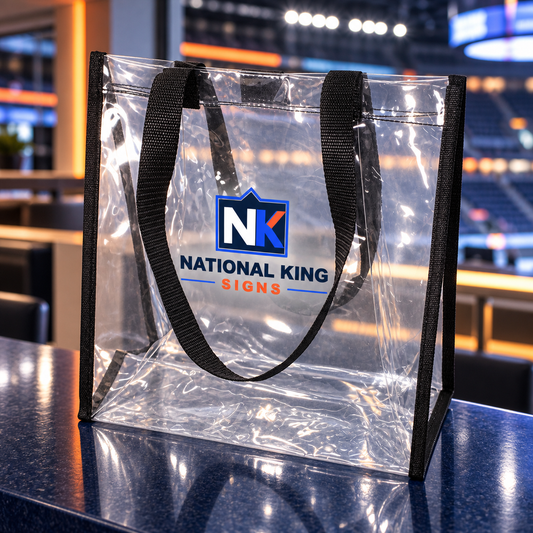 Print Solution Plus square cover 1000 x 1000: Clear Stadium Tote Bag — batch 04