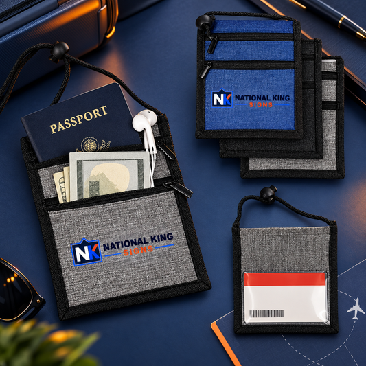 Print Solution Plus square cover 1000 x 1000: Dual Zippered Heathered Neck Wallet Badge Holders — batch 04