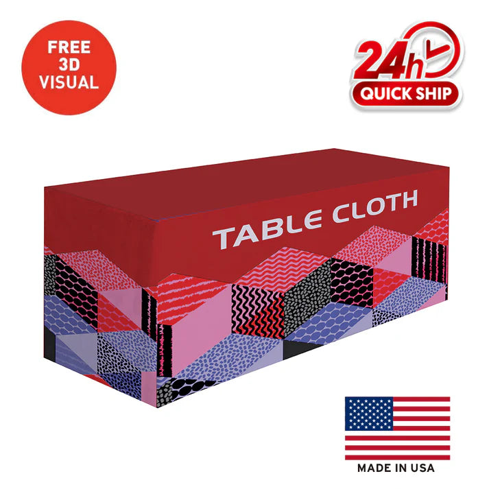 Premium Fitted Table Cover (Full-Color Dye Sublimation, Full Bleed)
