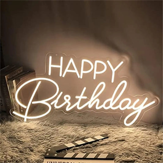 Happy Birthday LED Neon Sign - Rose Red