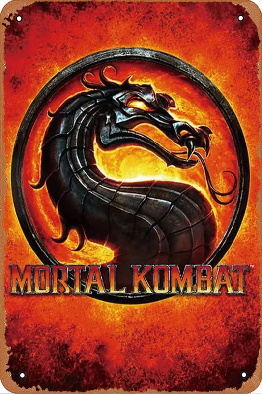 Mortal Kombat  Vintage Retro Funny Beer Signs, Man Cave, Bar, BBQ, Garage, Cafe, Restaurant Wall Art Decor Metal Tin Sign